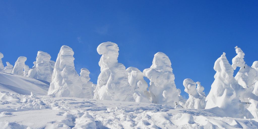 Monstruos de nieve en las montañas Zao.