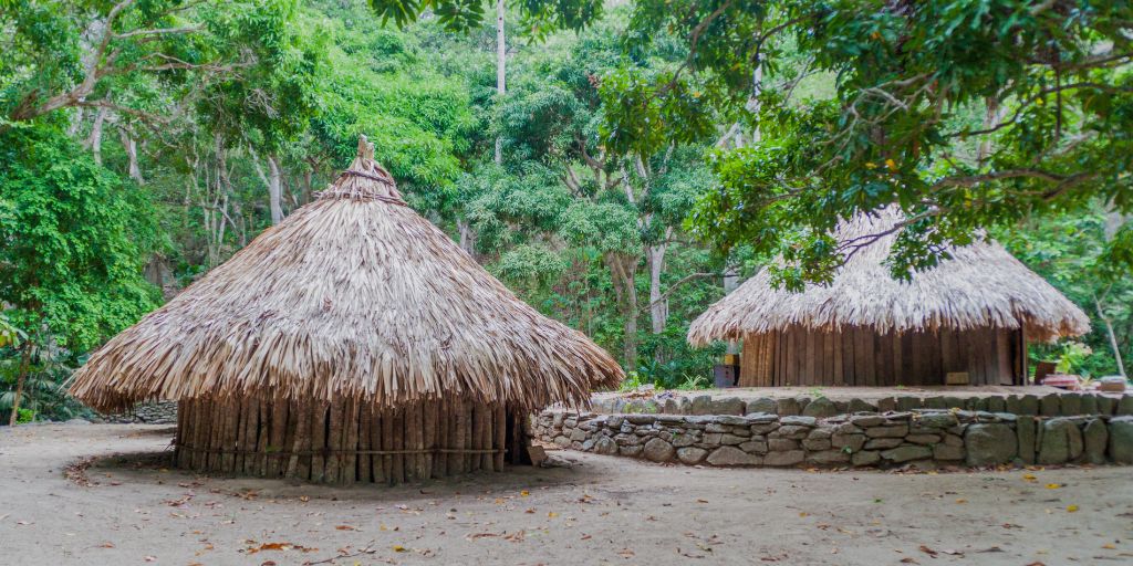 Construcciones tradicionales en el Parque Nacional Natural Tayrona
